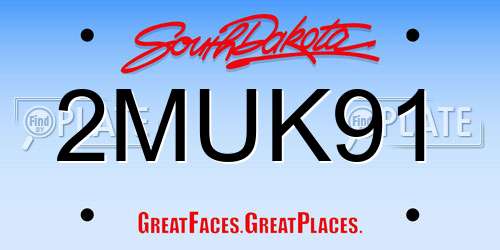 2MUK91 South Dakota License Plate