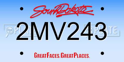 2MV243 South Dakota License Plate