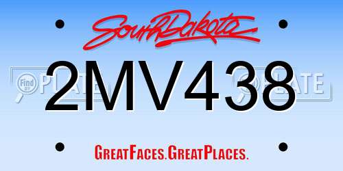 2MV438 South Dakota License Plate