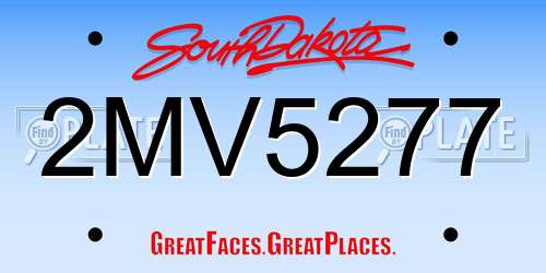 2MV5277 South Dakota License Plate