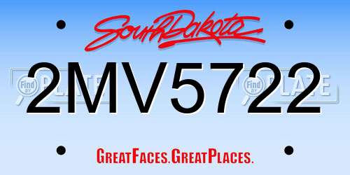 2MV5722 South Dakota License Plate