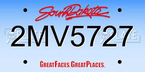 2MV5727 South Dakota License Plate
