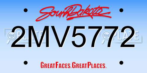 2MV5772 South Dakota License Plate