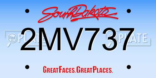 2MV737 South Dakota License Plate