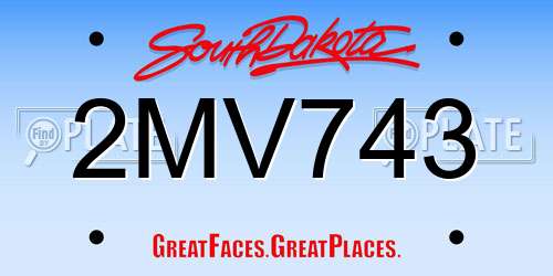 2MV743 South Dakota License Plate