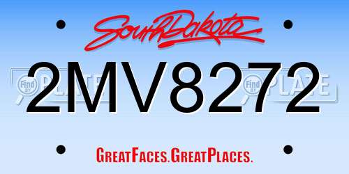 2MV8272 South Dakota License Plate