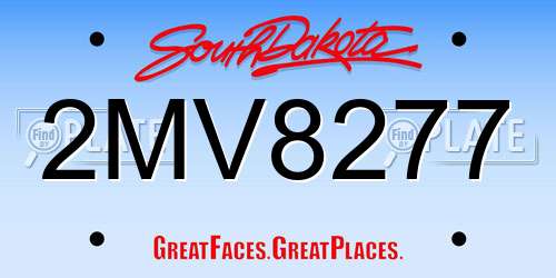 2MV8277 South Dakota License Plate