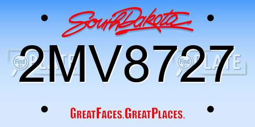 2MV8727 South Dakota License Plate