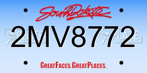 2MV8772 South Dakota License Plate