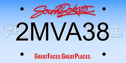 2MVA38 South Dakota License Plate