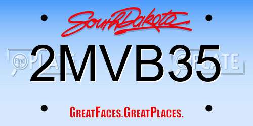 2MVB35 South Dakota License Plate