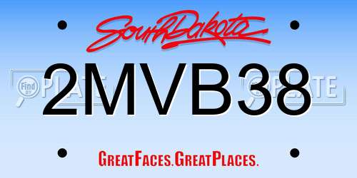 2MVB38 South Dakota License Plate
