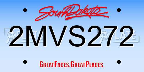 2MVS272 South Dakota License Plate