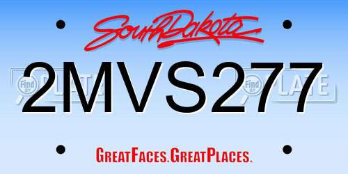 2MVS277 South Dakota License Plate