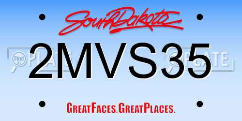 2MVS35 South Dakota License Plate