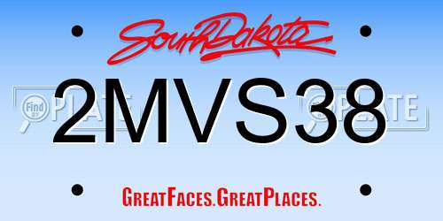 2MVS38 South Dakota License Plate