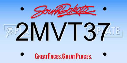 2MVT37 South Dakota License Plate