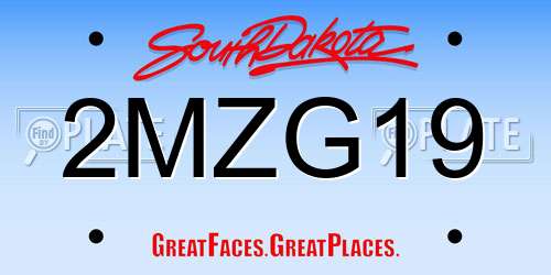 2MZG19 South Dakota License Plate