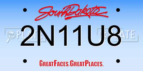 2N11U8 South Dakota License Plate