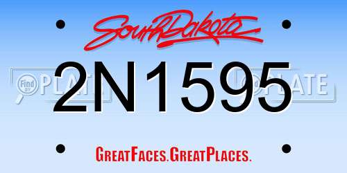 2N1595 South Dakota License Plate