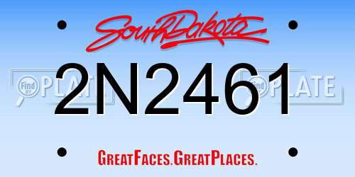 2N2461 South Dakota License Plate