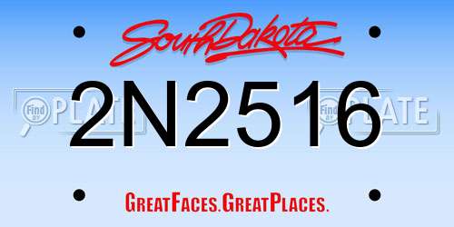 2N2516 South Dakota License Plate