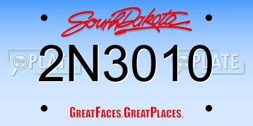 2N3010 South Dakota License Plate