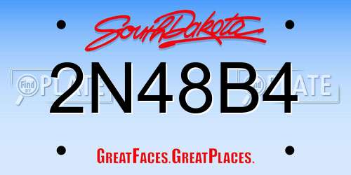 2N48B4 South Dakota License Plate