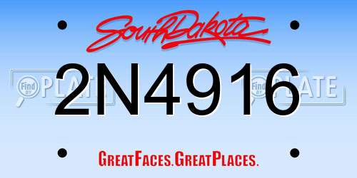 2N4916 South Dakota License Plate