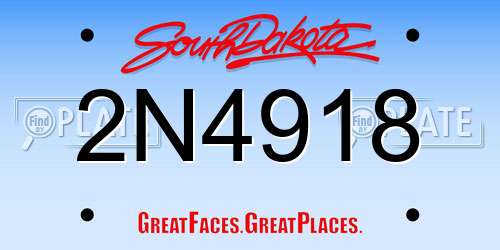 2N4918 South Dakota License Plate
