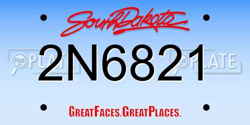 2N6821 South Dakota License Plate