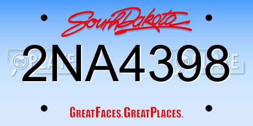 2NA4398 South Dakota License Plate