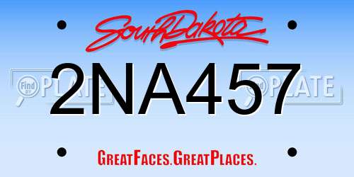 2NA457 South Dakota License Plate