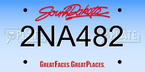 2NA482 South Dakota License Plate