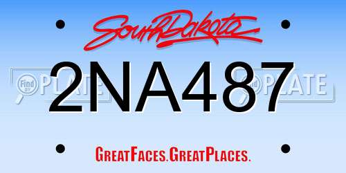2NA487 South Dakota License Plate