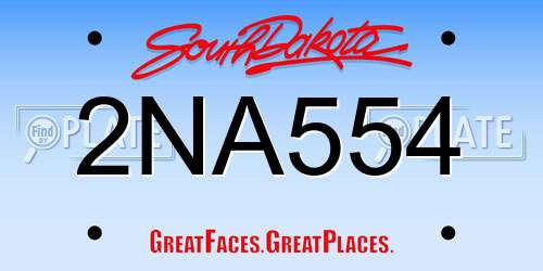 2NA554 South Dakota License Plate