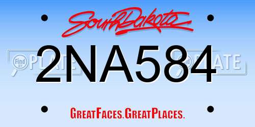 2NA584 South Dakota License Plate