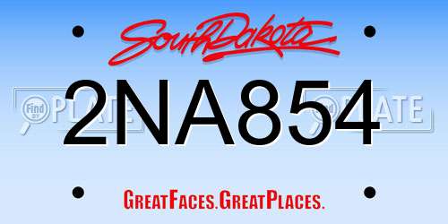 2NA854 South Dakota License Plate
