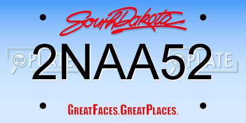 2NAA52 South Dakota License Plate