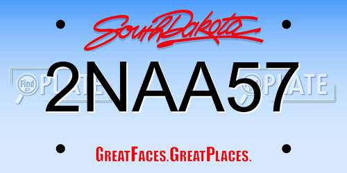 2NAA57 South Dakota License Plate