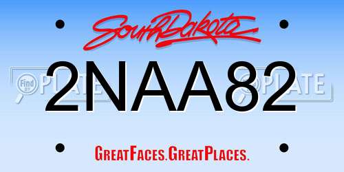 2NAA82 South Dakota License Plate