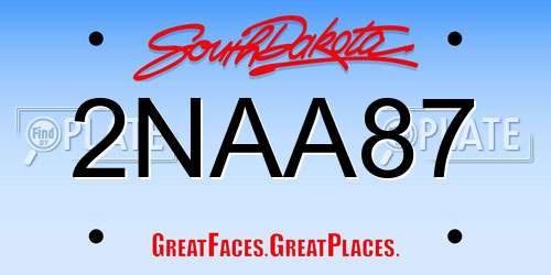 2NAA87 South Dakota License Plate