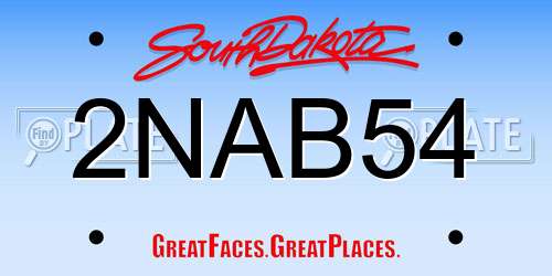 2NAB54 South Dakota License Plate