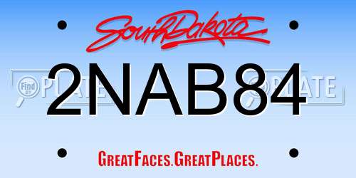 2NAB84 South Dakota License Plate