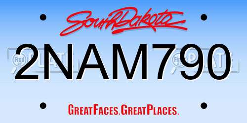 2NAM790 South Dakota License Plate