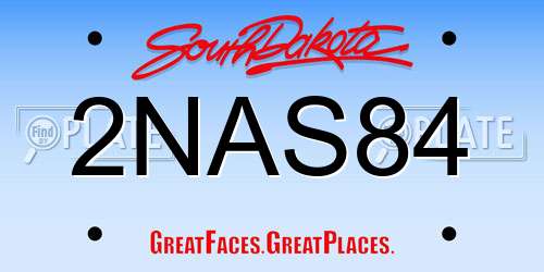 2NAS84 South Dakota License Plate