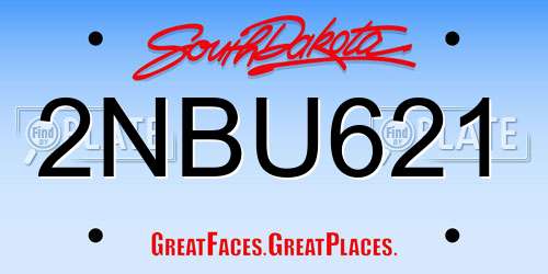 2NBU621 South Dakota License Plate