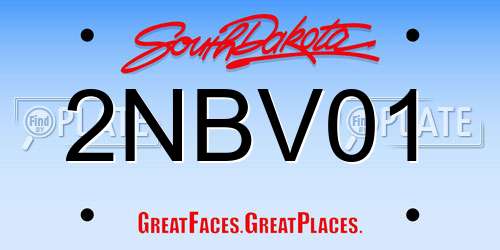 2NBV01 South Dakota License Plate