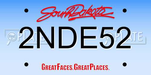 2NDE52 South Dakota License Plate