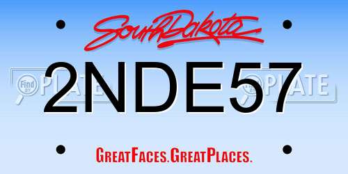 2NDE57 South Dakota License Plate